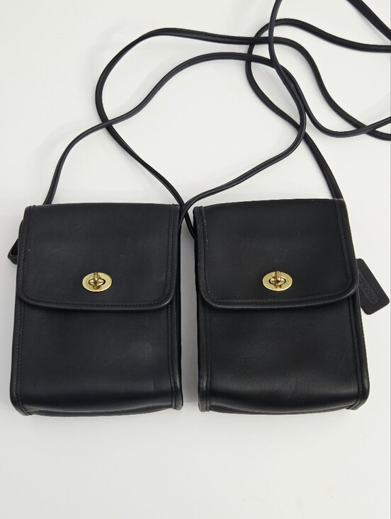 Coach Handbags - BUNDLE OF TWO VINTAGE COACH SCOOTER BAGS - BLUE AND BLACK